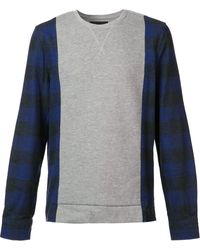 Mostly Heard Rarely Seen - Plaid Sleeves Sweatshirt - Lyst
