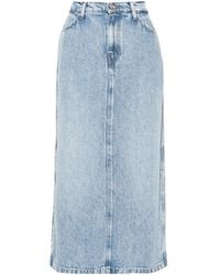 7 For All Mankind - Abyss Denim Midi Skirt - Lyst