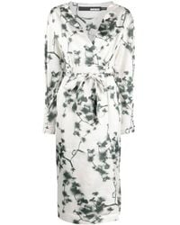 ROTATE BIRGER CHRISTENSEN - Abstract Floral-Print Midi Dress - Lyst
