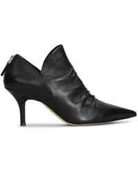 The Seller - Pointed-Toe Ruched Leather Ankle Boots - Lyst