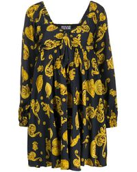 Versace Jeans Couture Kleid mit barockem Print - Schwarz