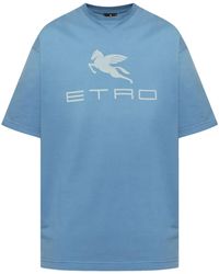 Etro - T-Shirt With Printed Logo - Lyst