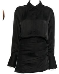 ANDAMANE - Andrea Ruched-Detail Long-Sleeves Mini Dress - Lyst