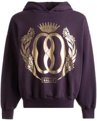 Bally - Emblem Logo-Print Cotton Hoodie - Lyst