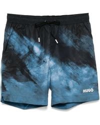 BOSS - Graphic Print Swim Shorts - Lyst
