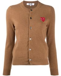 COMME DES GARÇONS PLAY - Embroidered-Logo Knit Cardigan - Lyst