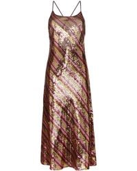 RIXO London Midi-jurk Verfraaid Met Pailletten - Metallic