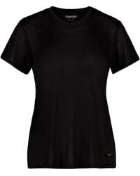 Tom Ford - Rib-Jersey Silk T-Shirt - Lyst