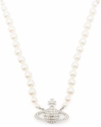 Vivienne Westwood - Imogene Crystal-Orb Pearl Necklace - Lyst