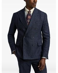 RRL - Double-Breasted Check Blazer - Lyst