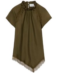 Claudie Pierlot - Satin Victorian Collar Top - Lyst