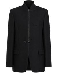 MM6 by Maison Margiela - Zip-Front Flannel Blazer - Lyst