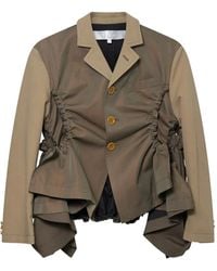 Comme des Garçons - Ruched Yarn-Dyed Panelled Jacket - Lyst