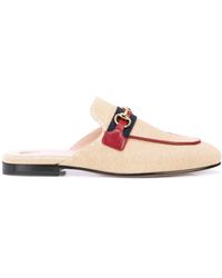 gucci princetown canvas slippers