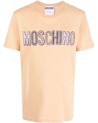 Moschino - T-Shirt mit Logo-Patch - Lyst