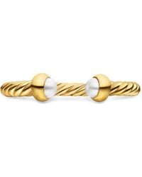 David Yurman - Offener Micro Cablespira Flex Ring Aus 18Kt Gelbgold Mit Perlen, 2,5Mm - Lyst