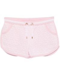 Balmain - Shorts Mit Logo-Stickerei - Lyst
