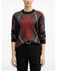Sisley - Argyle Knitted Sweater - Lyst