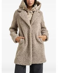 Bomboogie - Faux-Shearling Hooded Coat - Lyst
