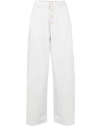 MM6 by Maison Martin Margiela Jeans crop a vita alta - Grigio