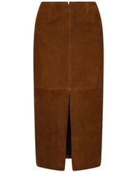 ROTATE BIRGER CHRISTENSEN - Suede Midi Pencil Skirt - Lyst