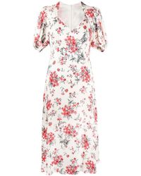 Jane - Midi-jurk Met Bloemenprint - Lyst