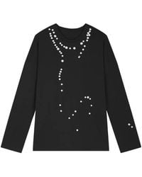 JNBY - Pearl-Embellished Long-Sleeved T-Shirt - Lyst