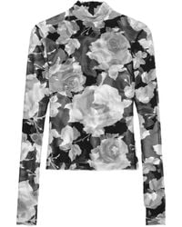 MSGM - Floral-Detail Top - Lyst