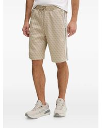 Guess - Monogram-Print Side-Stripe Shorts - Lyst