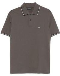 Emporio Armani - Stripe-Trim Polo Shirt - Lyst