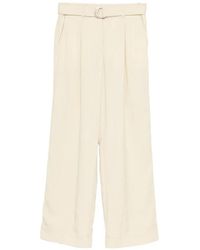 Helmut Lang - Belted Pleated Trousers - Lyst