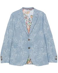 Etro - Single-Breasted Wool Jacket With Micro Houndstooth Motif - Lyst