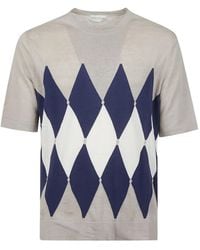 Ballantyne - Diamond-Pattern Linen T-Shirt - Lyst