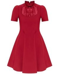 McQueen - Ruffled-Neck Mini Dress - Lyst