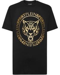 Philipp Plein - T-Shirt Round Neck Ss Carbon Tiger - Lyst