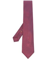 Canali Corbata estampada - Rojo