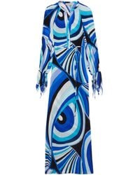 Emilio Pucci - Embellished Printed Crepe De Chine Maxi Dress - Lyst