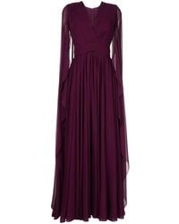 Elie Saab - Cape-effect Pleated Gown - Lyst