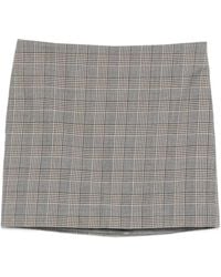 A.M.G - Checked-Pattern Mini Skirt - Lyst