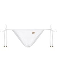 Dolce & Gabbana - Logo-Plaque Side-Tie Bikini Bottom - Lyst