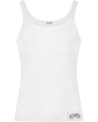 Dolce & Gabbana - Dolce & Gabbana Logo-Patch Cotton Tank Top Clothing - Lyst