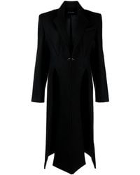 Mugler - Manteau en laine à simple boutonnage - Lyst