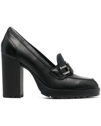 Hogan - Heeled Calf-leather Loafers - Lyst