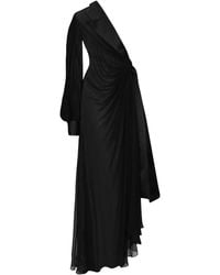 Dolce & Gabbana - Long Chiffon One-Shoulder Dress - Lyst