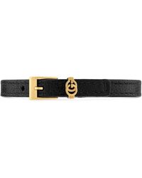 Gucci Armband Met GG-logo - Zwart