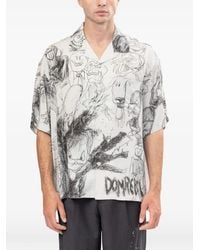 DOMREBEL - Sketch-Print Camp-Collar Shirt - Lyst