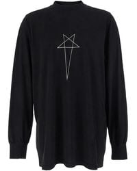 Rick Owens - T-Shirt Met Lange Mouwen En Sterrenprint - Lyst