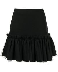 Viktor & Rolf Tulle-overlay Ruffle Mini Skirt - Black