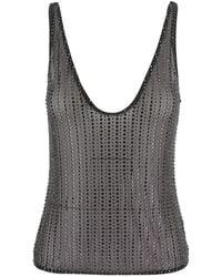 VENUJA - Crystal-Embellished Mesh Top - Lyst