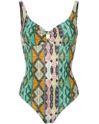 Lygia & Nanny Roberta Bedrukt Badpak - Groen